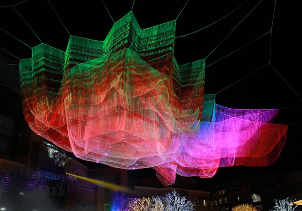 Una escultura flotante de Janet Echelman convertira Madrid en un gran escenario